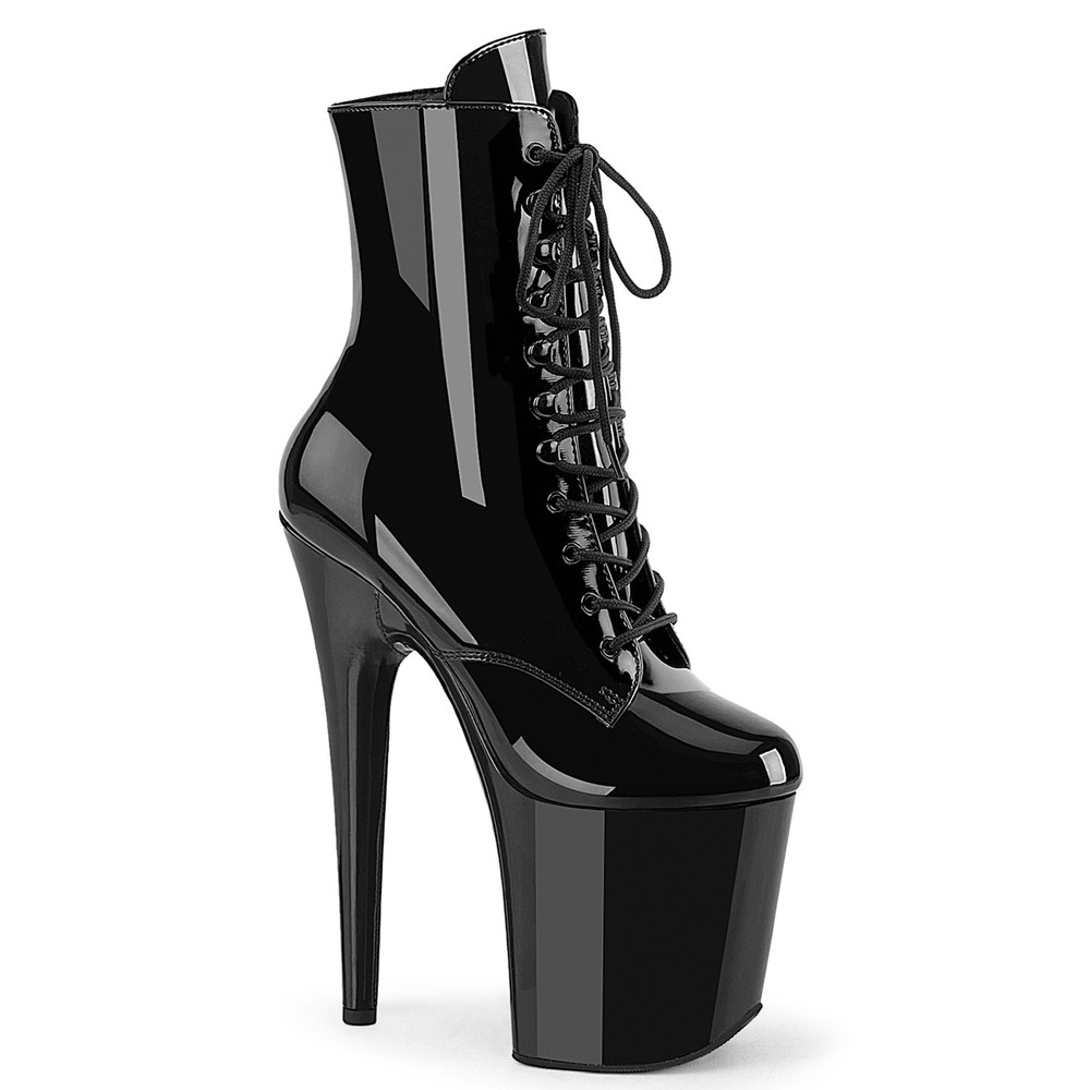Pleaser - FLAMINGO1020WR Plateau Laarzen, Paaldans schoenen - Zwart